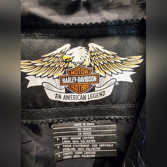 Harley-Davidson Men's Vintage Leather Motorcycle Jacket Size Medium - Picture 6 of 16